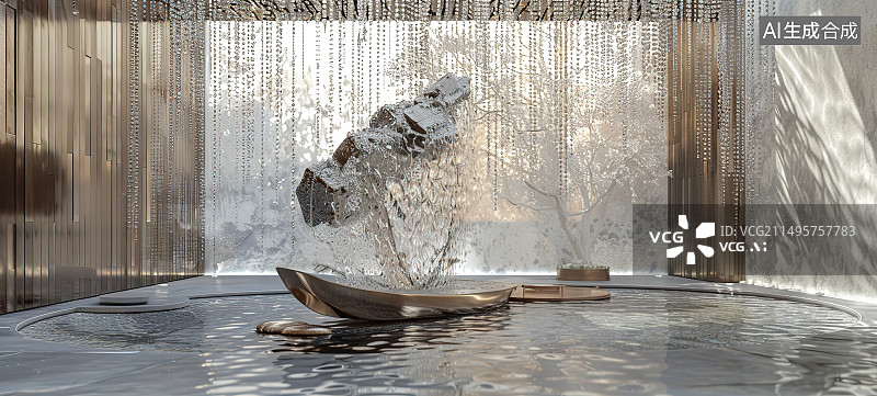 【AI数字艺术】在喷泉里洗澡的女人图片素材