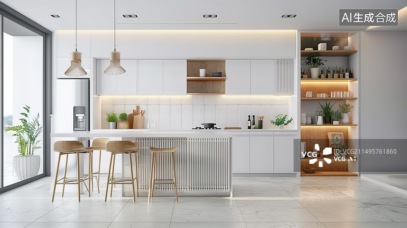 【AI数字艺术】现代装修风格的餐厅图片素材