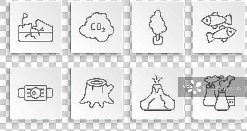 医疗防护口罩二氧化碳排放线条图片素材