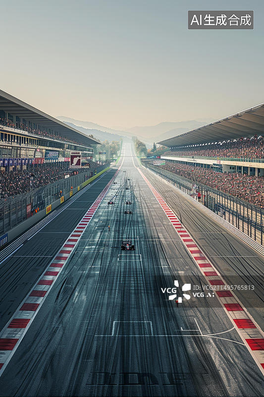 【AI数字艺术】赛车在赛道上飞驰图片素材