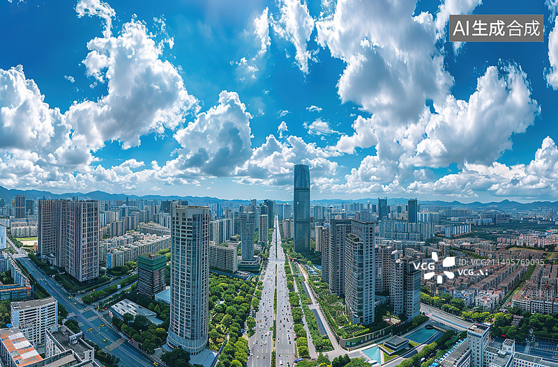 【AI数字艺术】城市天际线与地标建筑图片素材