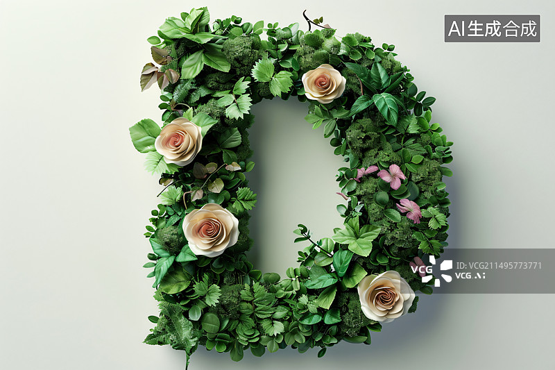 【AI数字艺术】英文字母3D模型：D图片素材