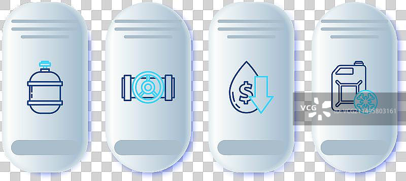 工业金属管道阀门水滴线条图标图片素材