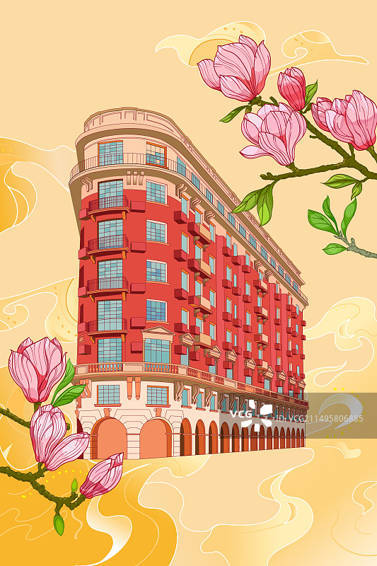 国潮国风武康大楼上海地标建筑图片素材