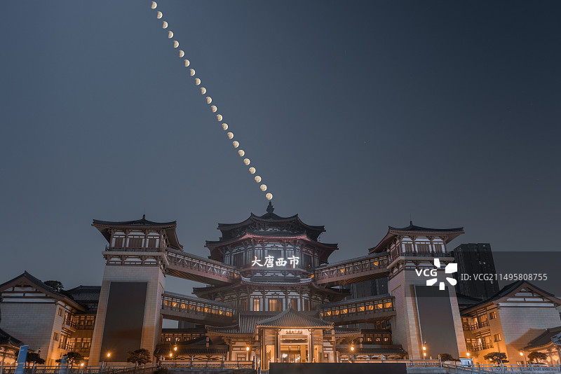 大唐西市月偏食图片素材