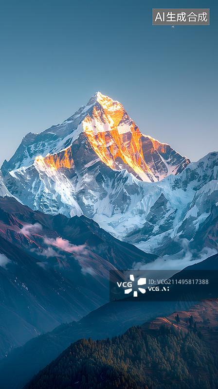 【AI数字艺术】高山山峰雪山图片素材
