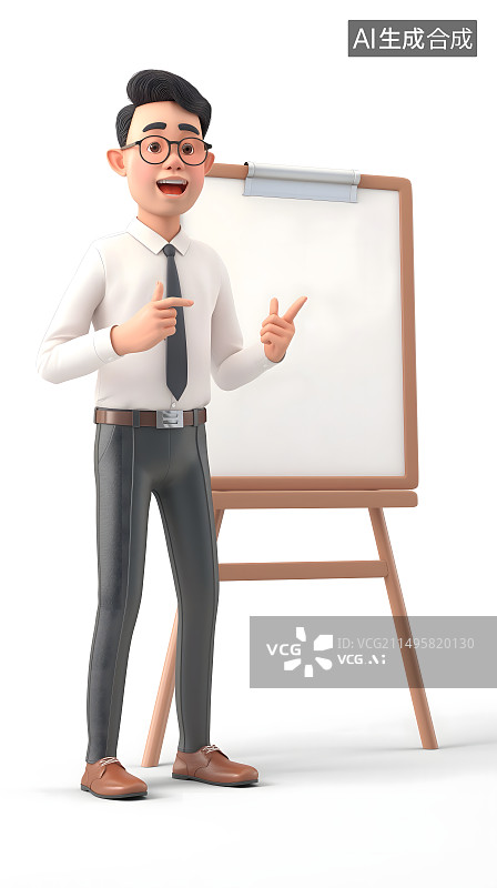 【AI数字艺术】讲解工作的商务男士图片素材
