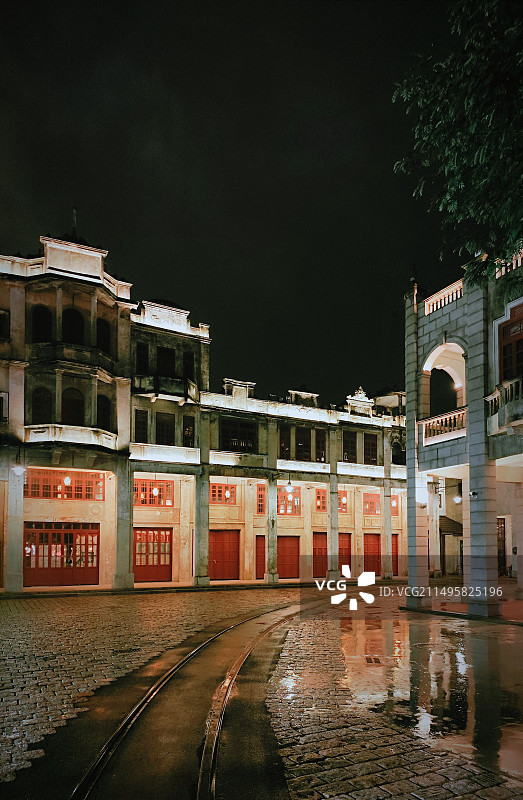 开平 赤坎古镇夜景图片素材