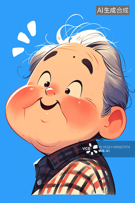 【AI数字艺术】老年人养老微笑重阳节祖父母生活方式插图图片素材