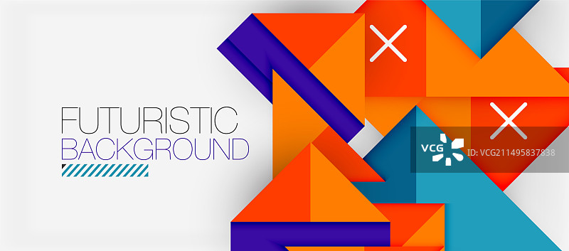 具有彩色三角形的未来主义背景图片素材