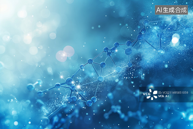 【AI数字艺术】医学科技分子结构背景图片素材