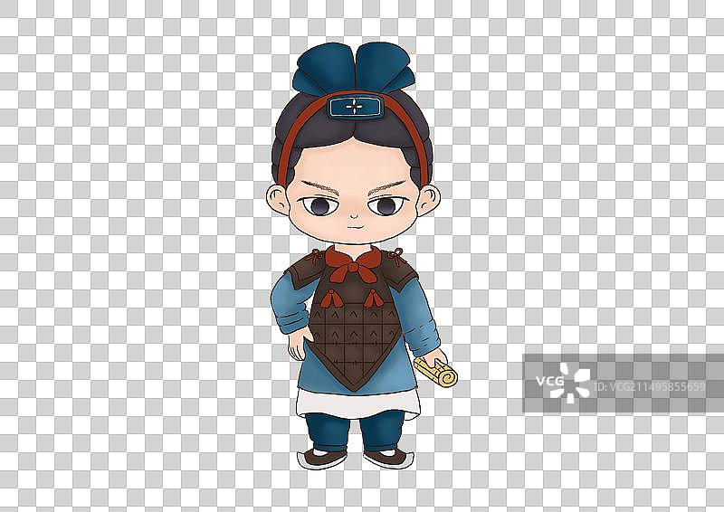 Q版可爱兵马俑—军吏俑图片素材