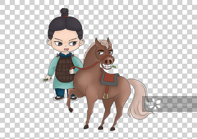 Q版可爱兵马俑——骑兵俑图片素材