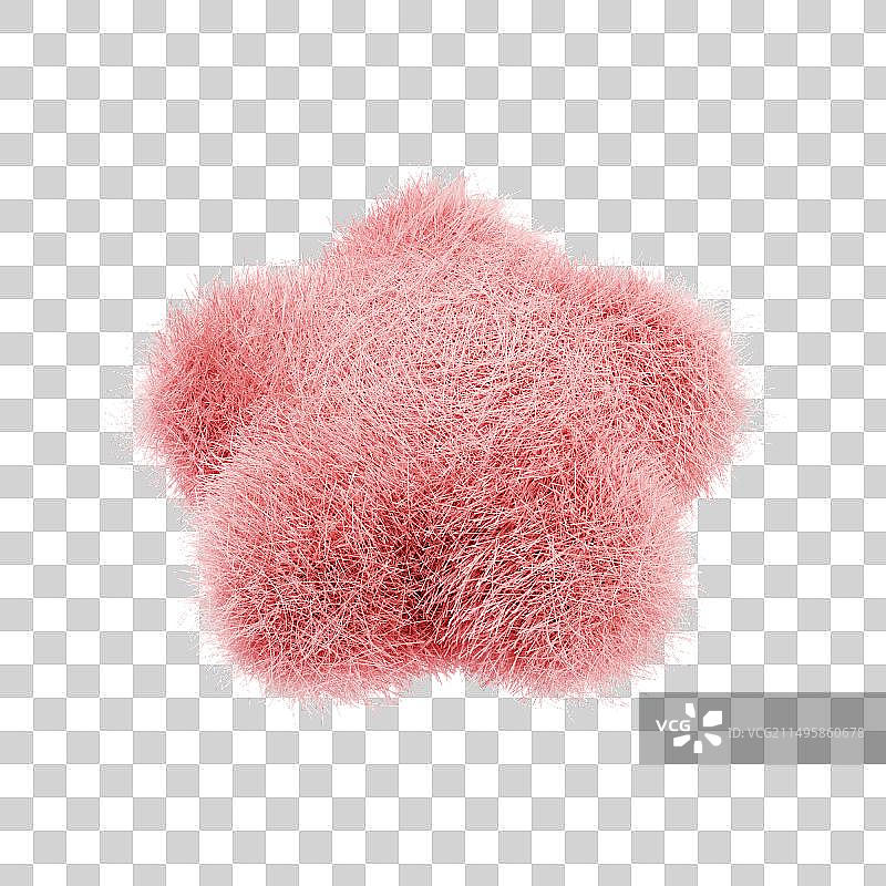 三维渲染毛毡五角星图形卡通元素图片素材