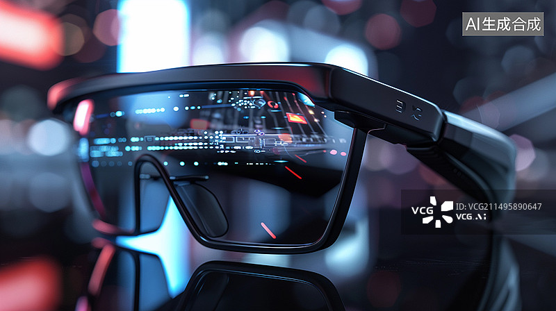 【AI数字艺术】虚拟现实元宇宙主题科技海报——智能眼镜图片素材