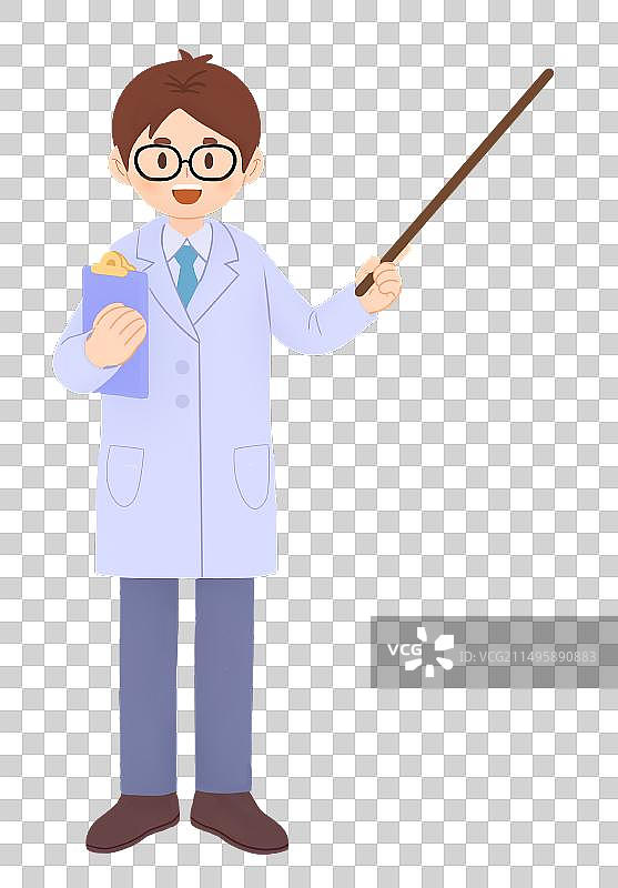 讲解医疗知识的医生扁平卡通插画元素图片素材