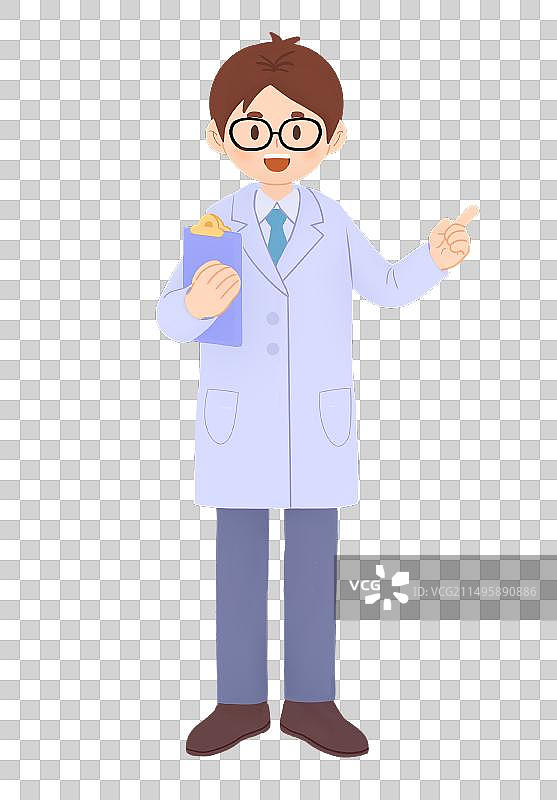 讲解医疗知识的医生扁平卡通插画元素图片素材