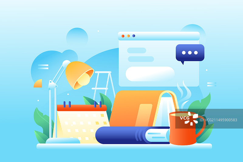 卡通高考加油冲刺毕业季学生读书日教育新学期开学季网课在线学习补习培训辅导作业刷题兴趣爱好绘画矢量插画图片素材