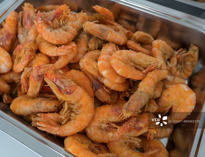 美食炸虾肉一筐虾图片素材