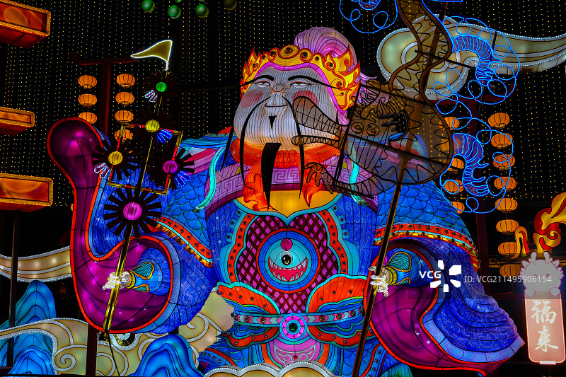 第三十届自贡恐龙灯会，自贡中华彩灯大世界，欢乐中国年灯组，中国年灯组，龙年灯会，自贡灯会图片素材