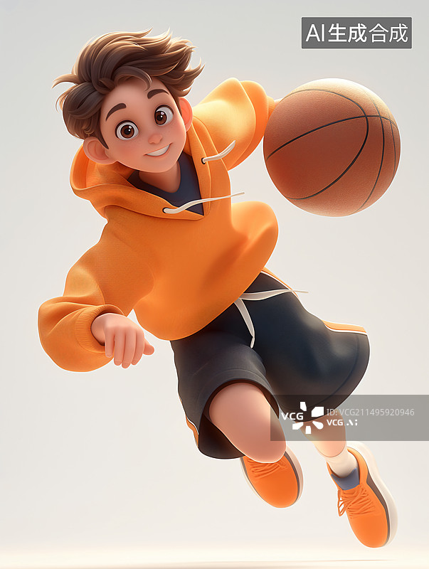 【AI数字艺术】一个男生在打篮球图片素材
