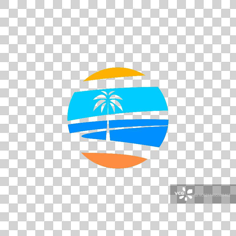 热带棕榈海滩海岸logo图标图片素材