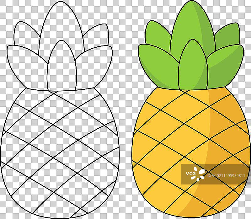 儿童菠萝简笔画图片素材