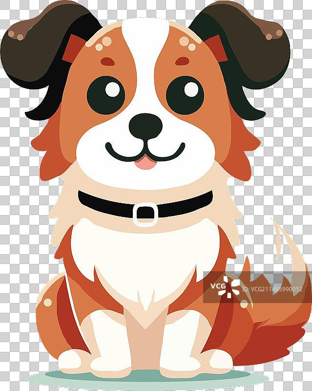 可爱扁平小狗卡通形象设计图片素材