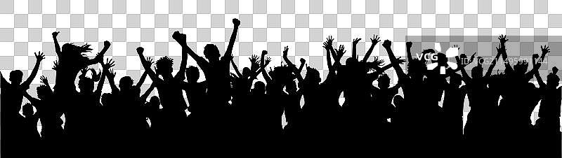 人群剪影鼓掌图片素材