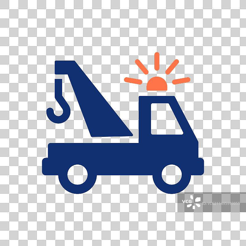 白色背景上的拖车图标图片素材