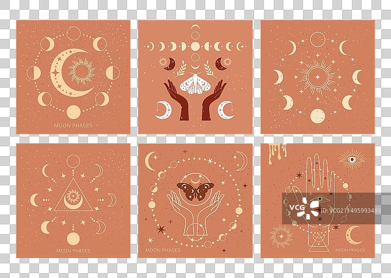 神秘月相和女人手势banner图片素材