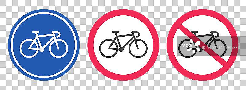 自行车道标志图标图形集图片素材