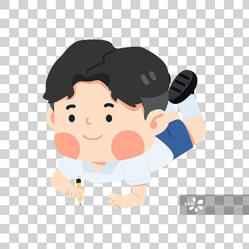 儿童躺在地板上图片素材