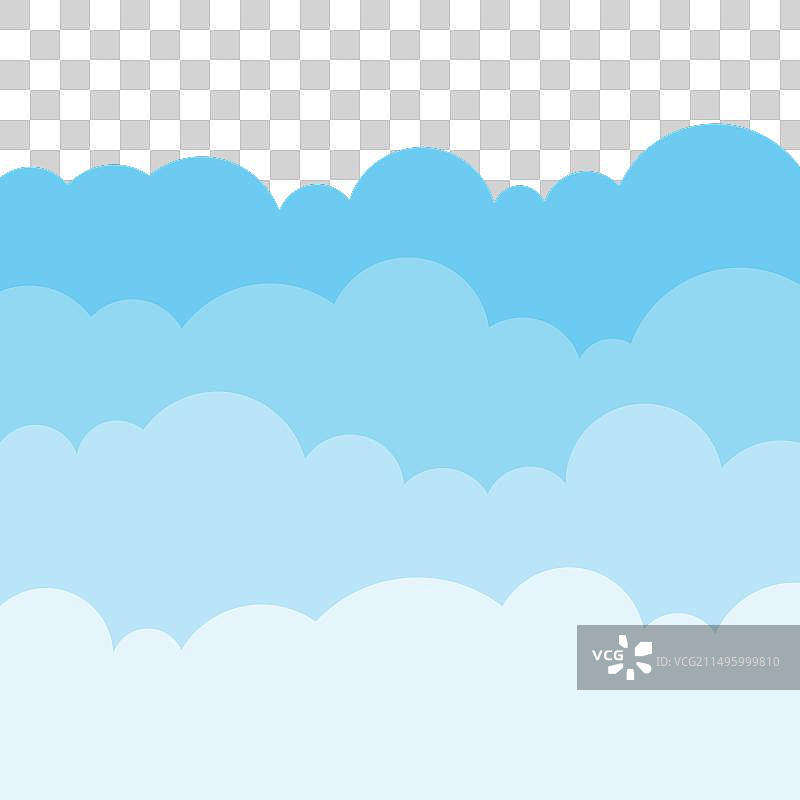 扁平风格的蓝天白云图片素材
