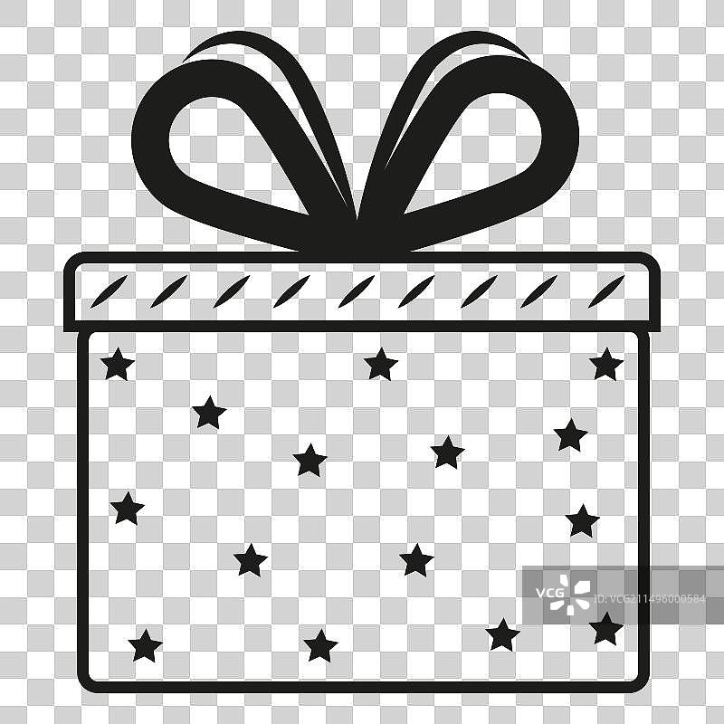 带丝带的礼品盒图标图片素材