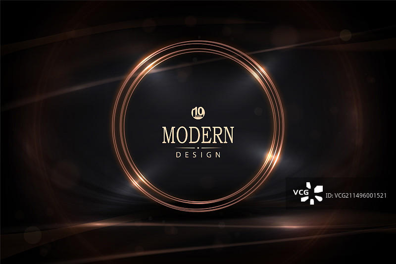 金色闪亮圆形框架组合图片素材