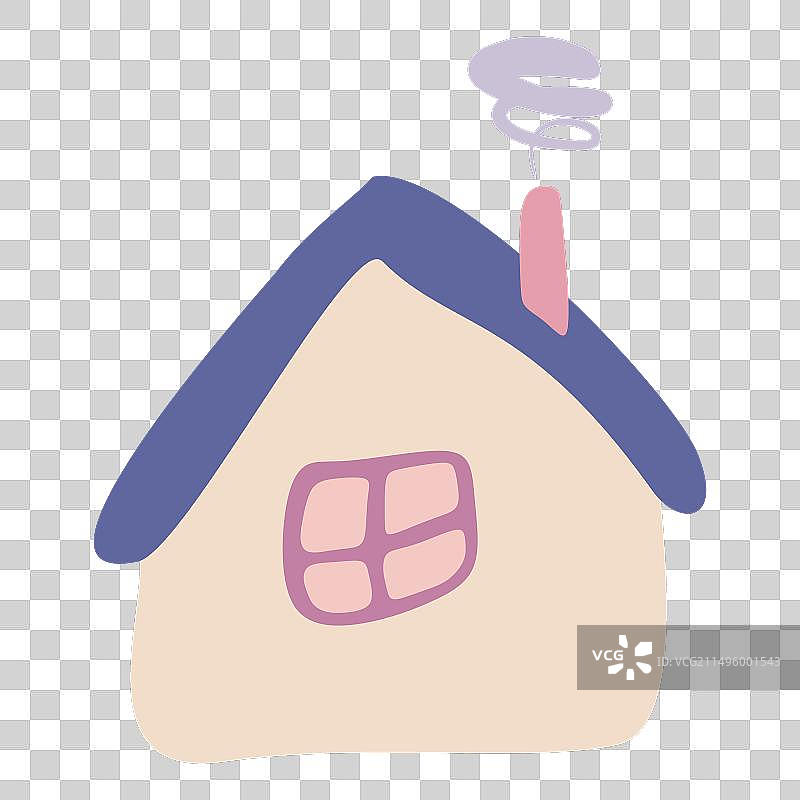 扁平风格的彩色歪斜小屋图片素材