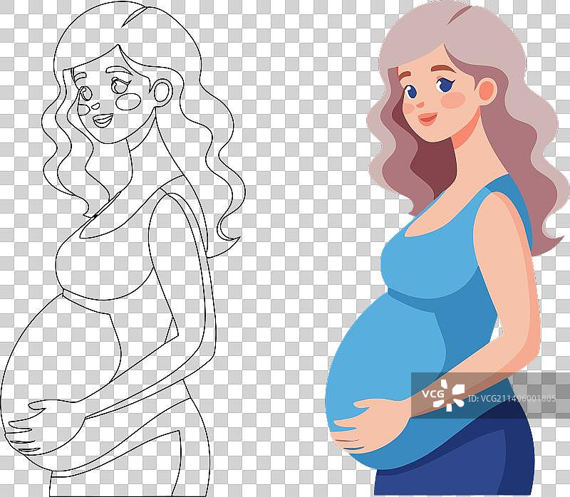 怀孕的年轻女人图片素材