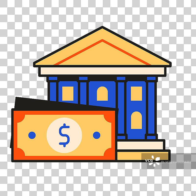 扁平风格银行金融系统图标图片素材