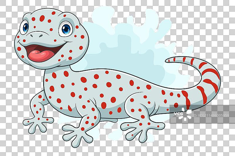白色背景下的卡通壁虎图片素材