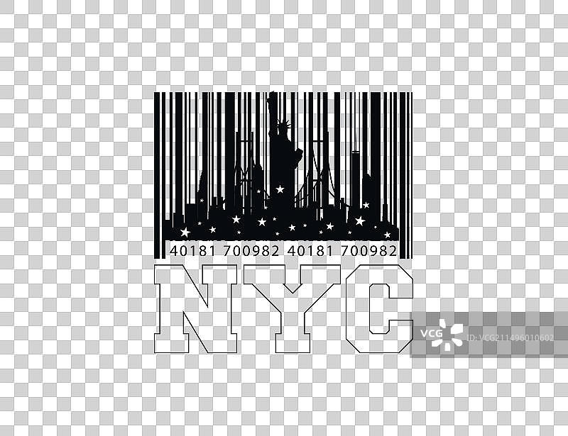 用于T恤印花的纽约条形码设计图片素材