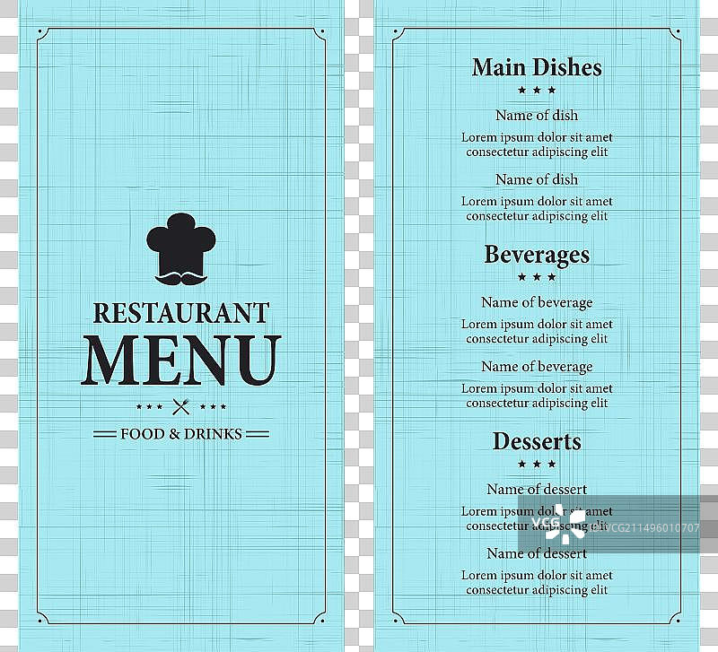 餐饮菜单卡图片素材