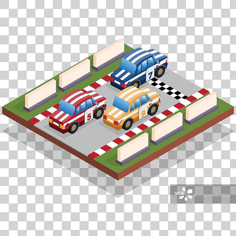 终点线的赛车图片素材