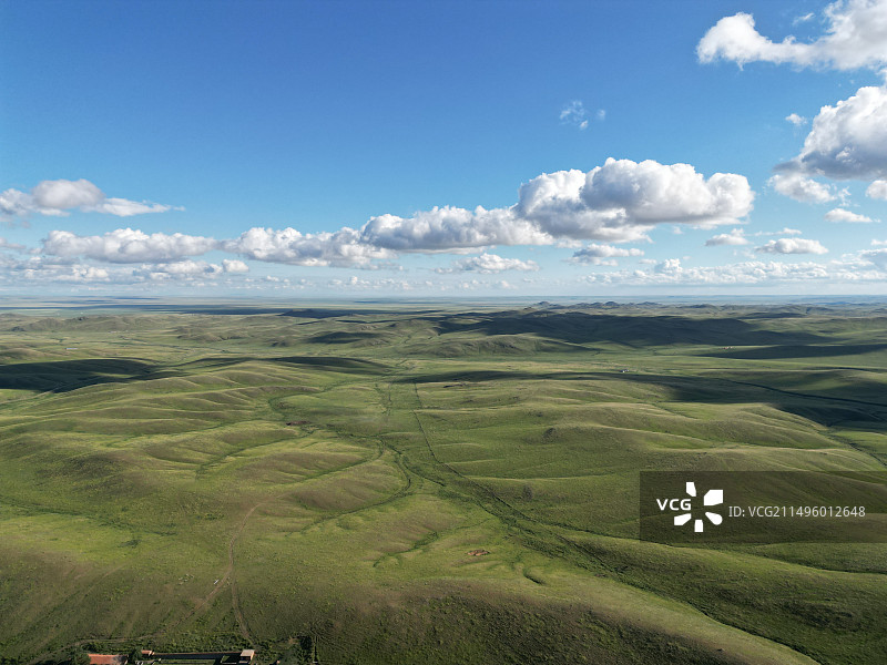 航拍草原风光图片素材