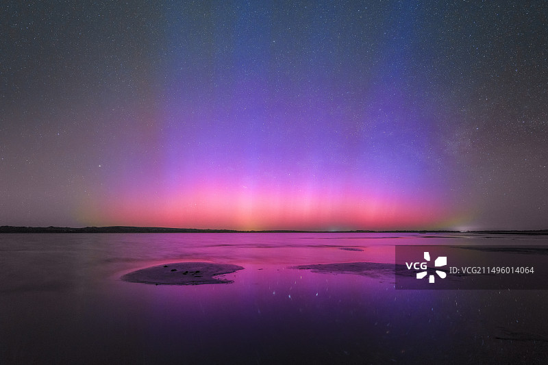 内蒙古锡林浩特上都湖地磁暴极光星空图片素材