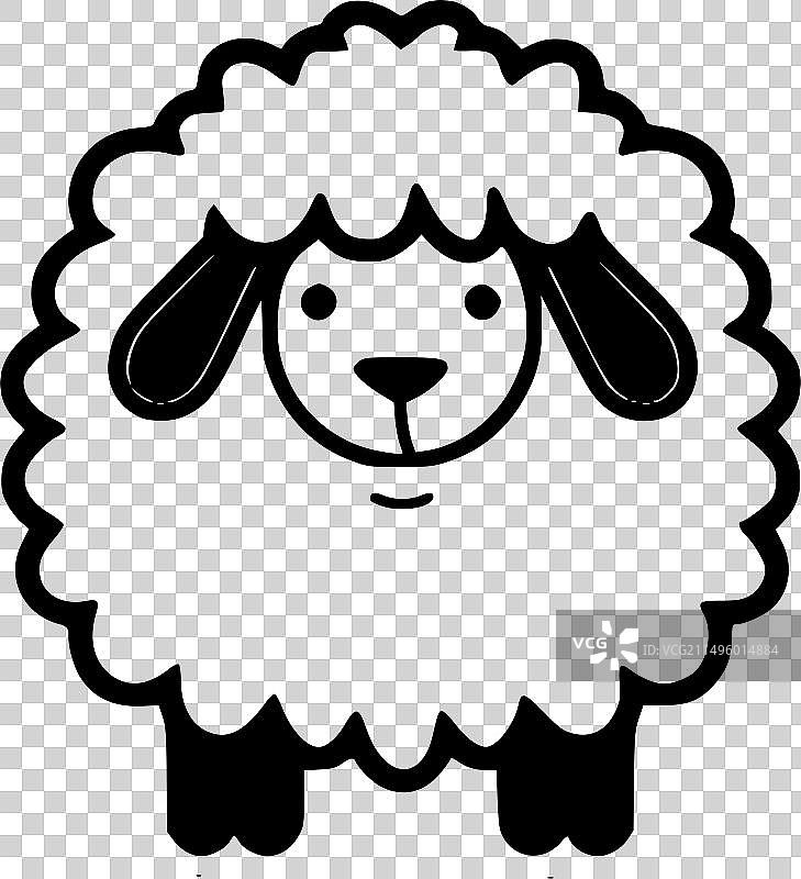高品质绵羊Logo，适用于T恤图片素材