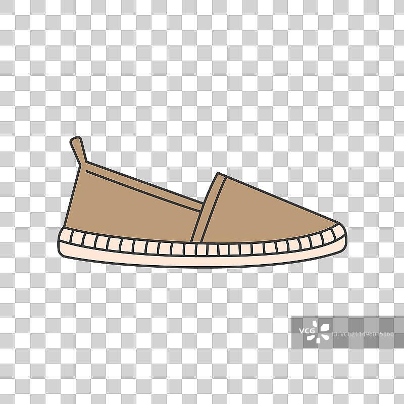 彩色麻底布鞋线条图标图片素材