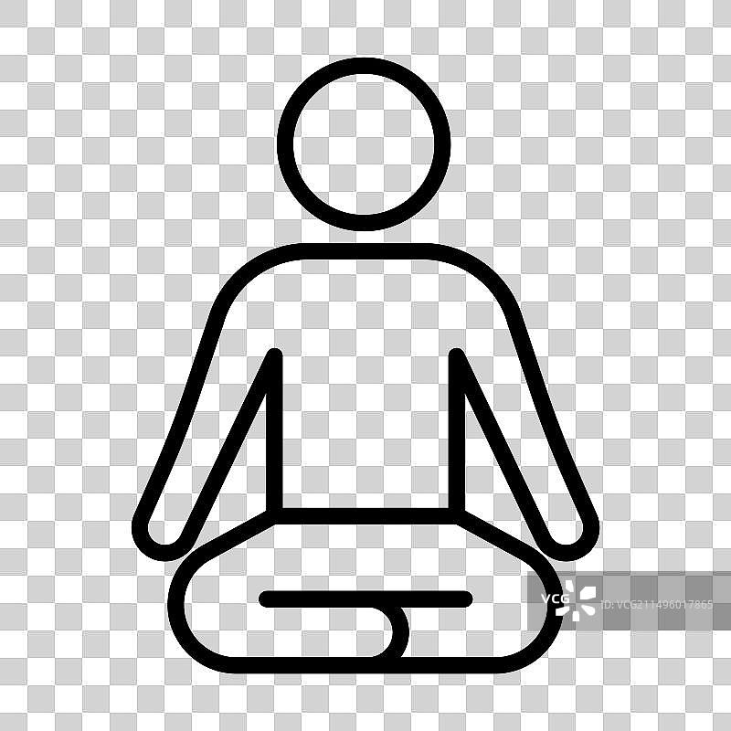 瑜伽修行者轮廓图标图片素材