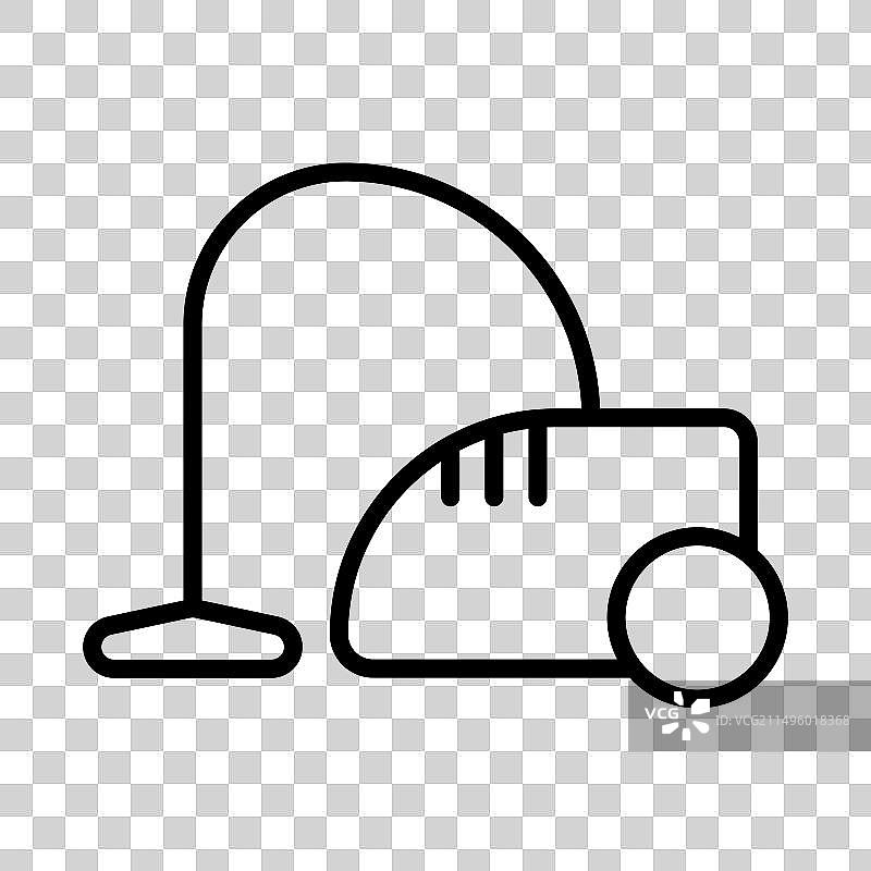 隔离真空吸尘器轮廓图标图片素材