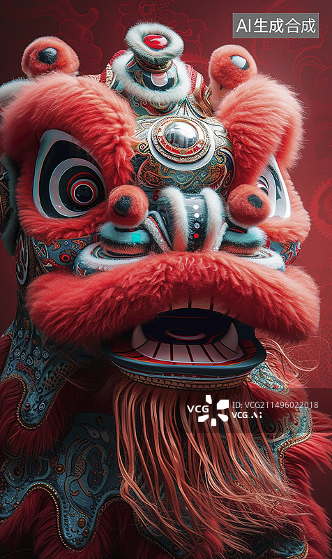 【AI数字艺术】传统中国文化舞狮活动图片素材